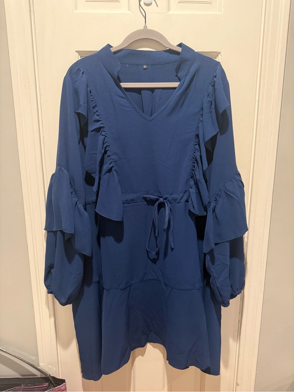 Navy blue ruffle dress